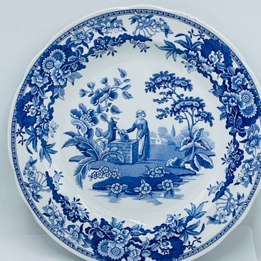 Vintage Spode Blue room Collection Girl At The Well Dinner Plate-Mint Condition - 10.5 