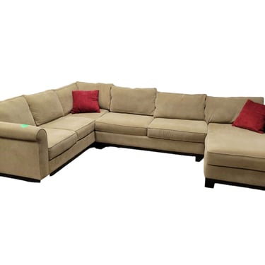 Tan U-Shaped Sectional w/ Chaise