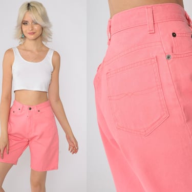 90s Pink Jean Shorts Bright Faded Glory Shorts Denim Shorts High Waisted Bottoms 1990s Vintage Retro Summer Jean Shorts Small 4 