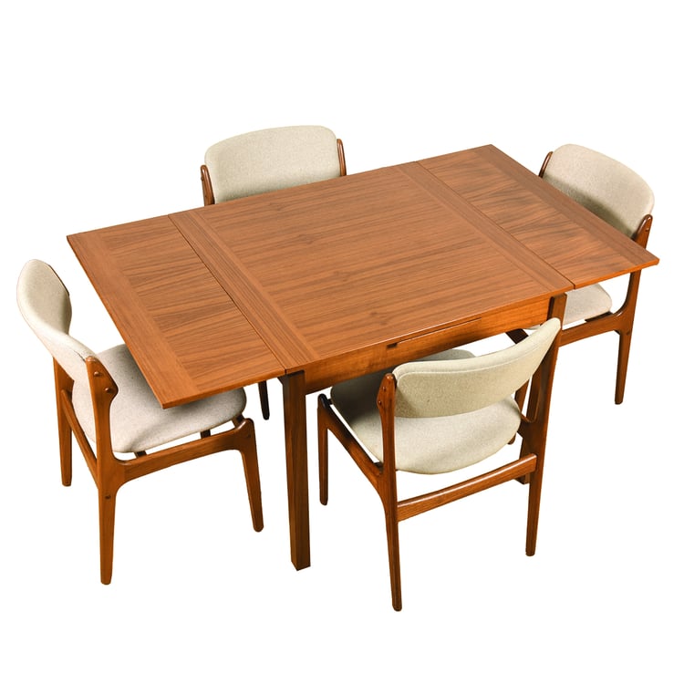 Danish Teak Condo-Sized 33” Square Expanding Dining Table