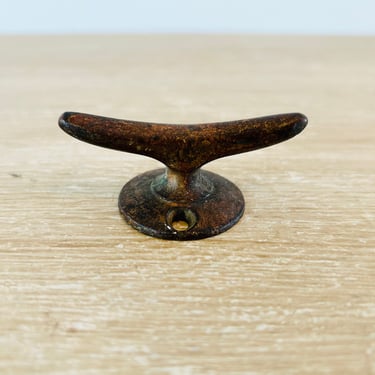 Vintage Small Brass Nautical Cleat Hook 