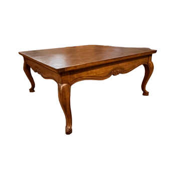 Baker Furniture Walnut Large Tea Table w/Angular Cabriolet Legs PD138-32