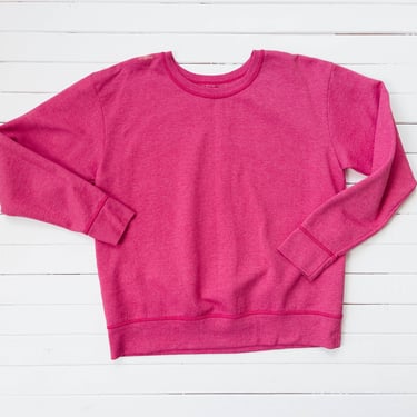 hot pink vintage sweatshirt | 80s 90s vintage women's dark pink soft comfy crewneck sweatshirt 