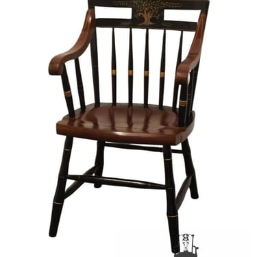 ETHAN ALLEN Hand Decorated Black & Gold Hitchcock Style "Liberty Tree" Accent Arm Chair 14-6311 