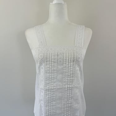 1970s Lace Cotton Tank Top 