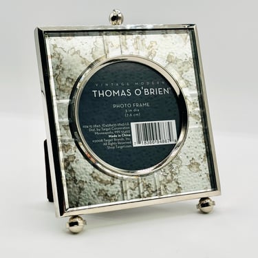 Vintage Modern Thomas O'Brien Photo Smokey Glass Frame 3 inches Diameter by LeChalet