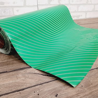 Vintage Department Store Green Stripe Christmas Gift Wrapping Paper Roll 24