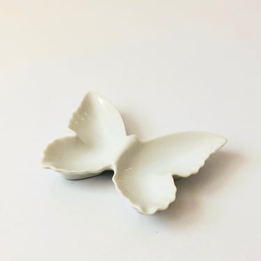White Ceramic Butterfly Tray 