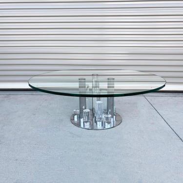 1960s Mid Century Lucite and Chrome Skyscraper Coffee Table by Charles Hollis Jones 