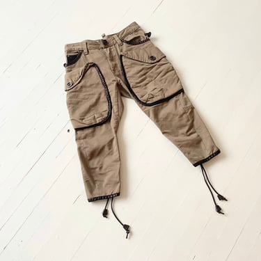 Y2K DSquared Leather Trim Cargo Pants 