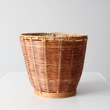 vintage woven bamboo basket 