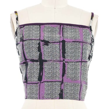 2019 Yeohlee Chevron Check Crossback Apron Top