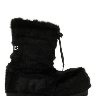 Balenciaga Woman Black Eco Fur Alaska Ankle Boots