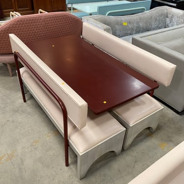 Red Dining Set with Bench Seats