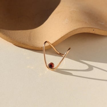 Rising Tide Ring with Garnet