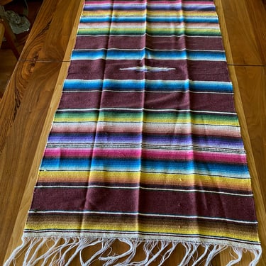 Vintage Mexican Saltillo Table Runner 