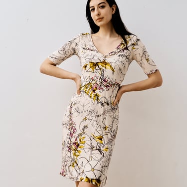 DVF Floral Print Silk Shift Dress