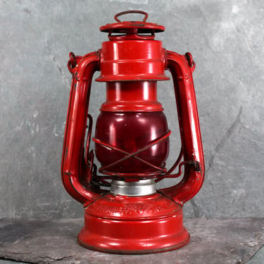 Small Red Winged Wheel Oil Lantern | No 350 | Decorative Metal Lantern | Made in Japan | Nautical Decor | Bixley Shop 