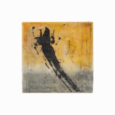 Kathy Blankley Roman Encaustic Painting Mixed Media Ceramic Tile Abstract 