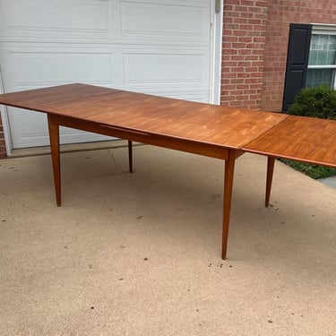 Vintage Teak Swedish Extendable Draw Leaf Dining Table, Circa 1961 - Free Shipping 