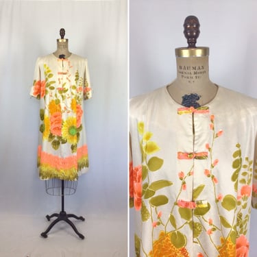 Vintage 50s dress | Vintage floral Hawaiian dress | 1950s Liberty House dress 