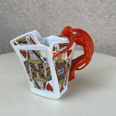 Vintage mini creamer pitcher playing cards devil porcelain Royal Bayreuth 