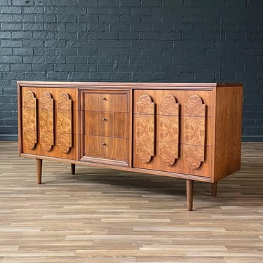 Mid-Century Modern Walnut & Burl Wood Dresser, c.1960’s 