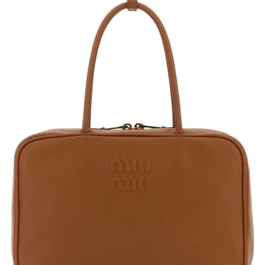Miu Miu Women Caramel Leather Handbag