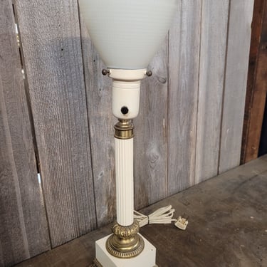 Vintage Lamp with Milk Glass Shade 20.75"x6"