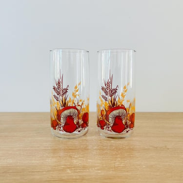 Vintage 1970s Anchor Hocking Mushroom Glasses - Pair 