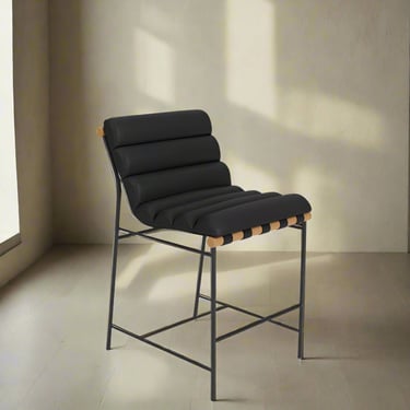 Denver Modern Vail Counter Stool White Oak Black Leather FFW258-568