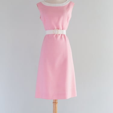 Darling 1960's Pink &amp; White Barbie Dress By Rona / ML