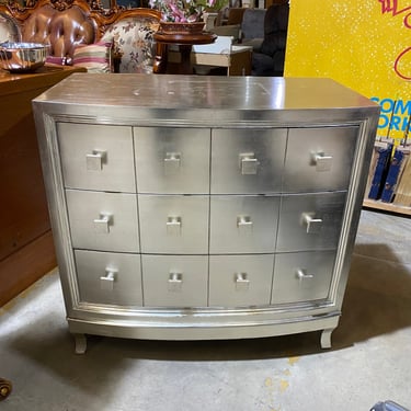 Silver Leaf Finished 3-Drawer Dresser