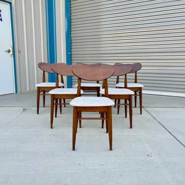 1960s Mid Century Walnut Dining Chairs - Set of 6 