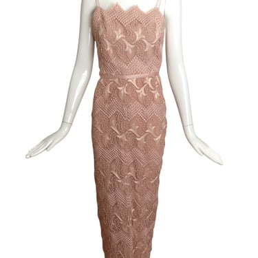 MICHAEL NOVARESE- 1980s Pink Lace Gown & Jacket, Size 6