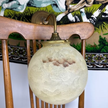 Antique Art Nouveau Period Brass Hadware Globe Wall Sconce 