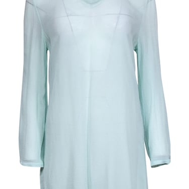 Eileen Fisher - Mint Long Sleeve Silk Tunic w/ V-Neckline Sz M