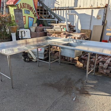 Commercial Stainless Steel Prep Counter with Sink