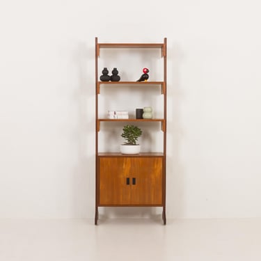 Italian mid-century freestanding teak wall unit, 1970s 