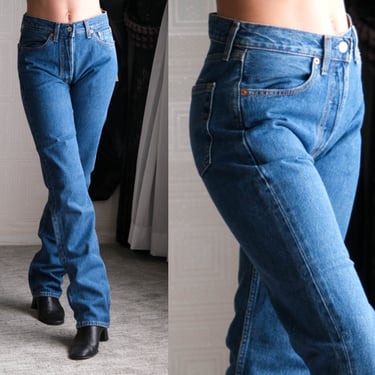 Vintage 90s LEVIS Medium Blue Wash 501 High Waisted Jeans Unworn New w/ Tags | Size 28x34 | DEADSTOCK | 1990s Levis Unisex Denim 