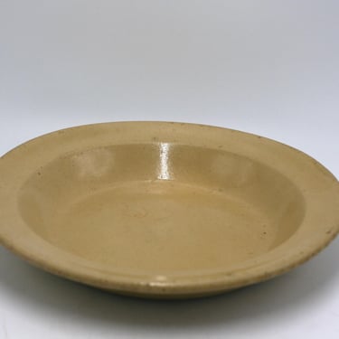 vintage Yellow Ware Stoneware Shallow Bowl 
