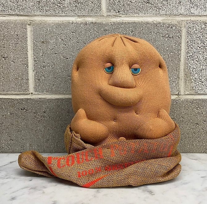 Vintage Couch Potato Plush Toy Retro 1980s Kid or Child + Retrospect