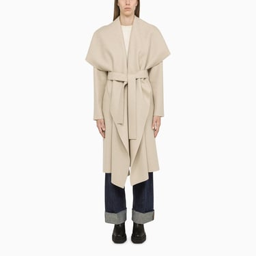 Harris Wharf London Beige Wool Coat With Belt Women