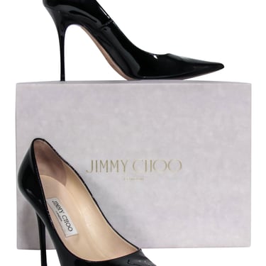 Jimmy Choo - Black Patent Leather Pointed Toe Pumps Sz 9