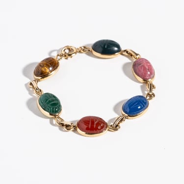 VINTAGE GOLD FILLED SCARAB BRACELET