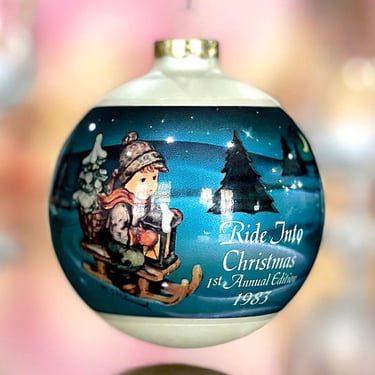 VINTAGE: 1983 - Christmas Santa Ball Ornament - Ride Into Christmas 1st Annual Edition Ornament Holiday Decorations Xmas 