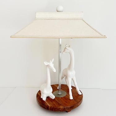 Midcentury Italian Giraffes Lamp & Shade 