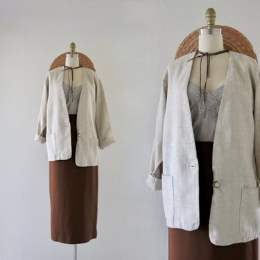 natural linen jacket - m 