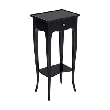 Petite French Ebonized Side Table