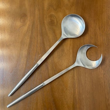 Gabis Sweden Vintage Stainless Steel Salad Servers | midcentury